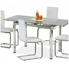 LOGAN 2 grey glass extension dining table