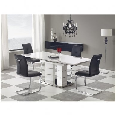 LORD white lacquered extension dining table