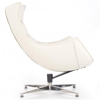 LUXOR white leather armchair 5