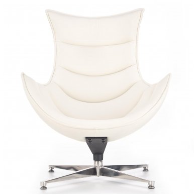 LUXOR white leather armchair 4