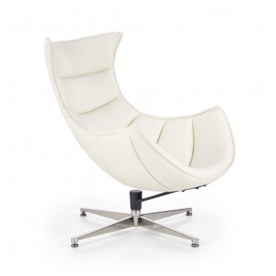 LUXOR white leather armchair