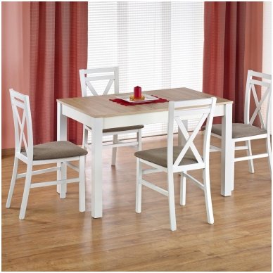 MAURYCY sonoma oak / white colored extension dining table