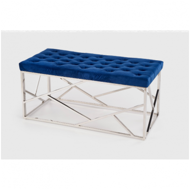 MILAGRO bench, frame - silver, seat - navy blue