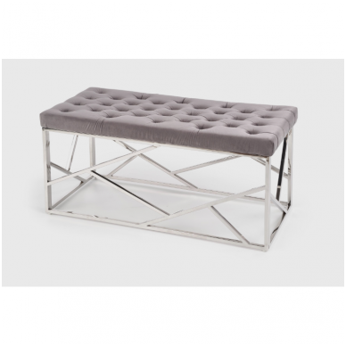 MILAGRO  bench, frame - silver, seat - gray