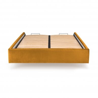 MODULO 160 garstyčių spalvos lova su stalčiumi patalynei
