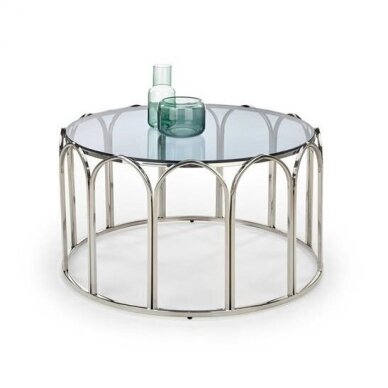 OLIVIA round glass coffee / magazine table