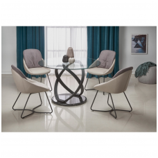 OPTICO round glass dining table