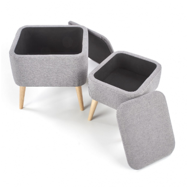 PULA grey pouf container x2 3