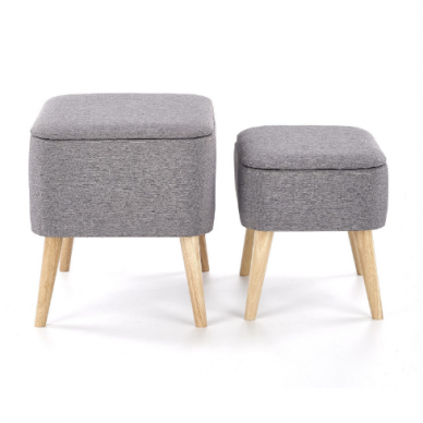 PULA grey pouf container x2 7