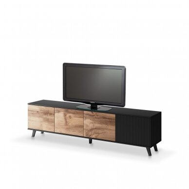 RANDOM RTV-3 votan oak / black colored TV- stand with drawers 4