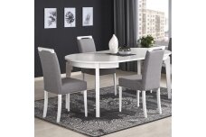 SORBUS white round extension dining table