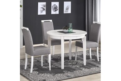 SORBUS white round extension dining table 2