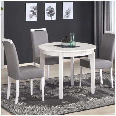 SORBUS white round extension dining table 2
