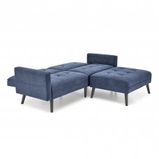 CORNELIUS blue foding sofa with footrest