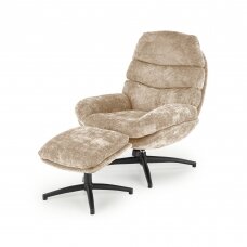 DARIO beige armchair with footrest