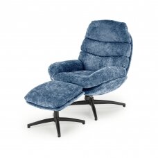 DARIO blue armchair with footrest