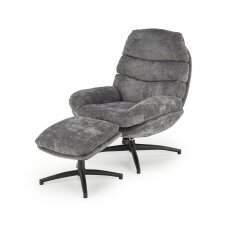 DARIO grey armchair with footrest