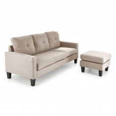 GERSON beige foding sofa with footrest