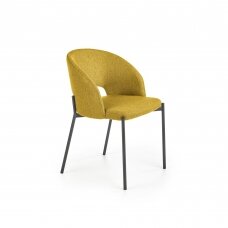 K373 garstyčių spalvos metalinė kėdė