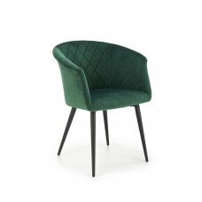 K421 tamsiai žalia metalinė kėdė