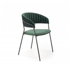 K426 tamsiai žalia metalinė kėdė