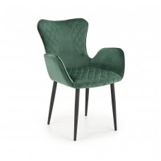 K427 tamsiai žalia metalinė kėdė