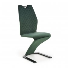 K442 tamsiai žalia metalinė kėdė