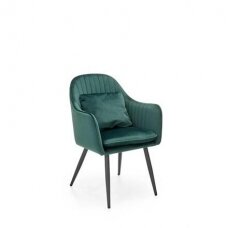 K464 tamsiai žalia metalinė kėdė