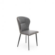 K466 tamsiai pilka metalinė kėdė