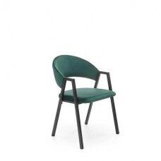 K473 tamsiai žalia metalinė kėdė