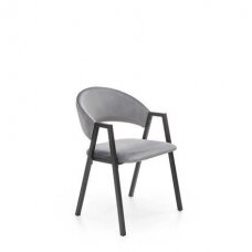 K473 pilka metalinė kėdė