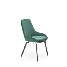 K479 tamsiai žalia metalinė kėdė