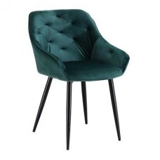 K487 tamsiai žalia metalinė kėdė