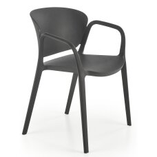 K491 juoda plastikinė kėdė
