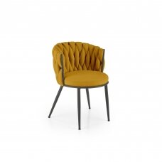 K516 garstyčių spalvos metalinė kėdė