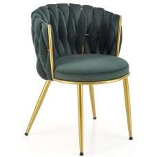 K517 tamsiai žalia metalinė kėdė