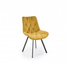 K519 garstyčių spalvos metalinė kėdė su sukimo funkcija