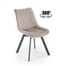 K520 smėlio spalvos metalinė kėdė su sukimosi funkcija