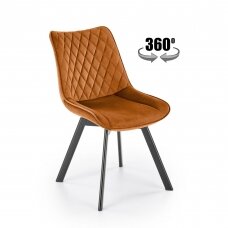 K520 cinamono spalvos mėlyna metalinė kėdė su sukimosi funkcija