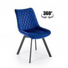 K520 tamsiai mėlyna metalinė kėdė su sukimosi funkcija