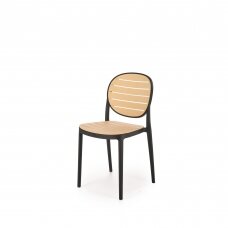 K529 juodos / natūralios spalvos plastikinė kėdė
