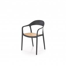 K530 juoda plastikinė kėdė