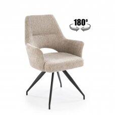 K542 smėlio spalvos metalinė kėdė su sukimosi funkcija