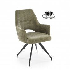 K542 alyvuogių spalvos metalinė kėdė su sukimosi funkcija