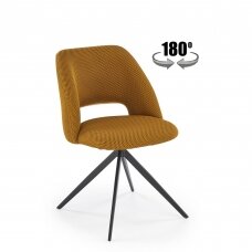 K546 garstyčių spalvos metalinė kėdė su sukimosi funkcija