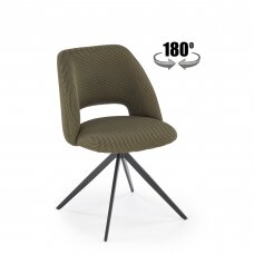 K546 alyvuogių spalvos metalinė kėdė su sukimosi funkcija