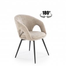 K550 beige metal chair with rotation function