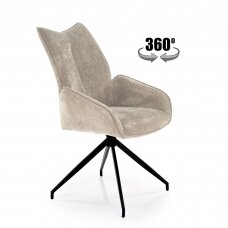 K553 smėlio spalvos metalinė kėdė su sukimosi funkcija