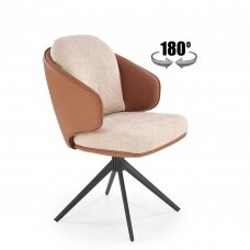 K554 ruda metalinė kėdė su sukimosi funkcija