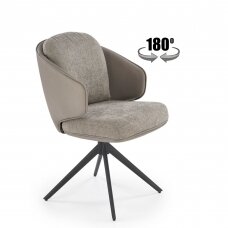 K554 pilka metalinė kėdė su sukimosi funkcija